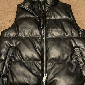 Hollister Leather puffer vest